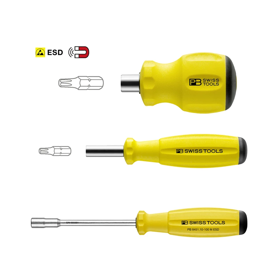 PB SWISS TOOLS Swiss Grip отвертка с магнитом ESD 135 мм 8451 10-30 м