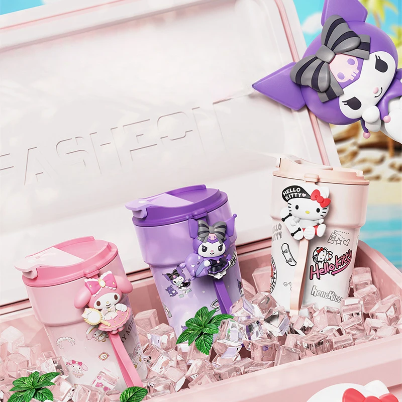

Anime Kuromi Mymelody HelloKitty Cinnamoroll Sanrio Thermos Cup New Stainless Steel Cup Kawaii Cartoon Boys Girls Birthday Gift