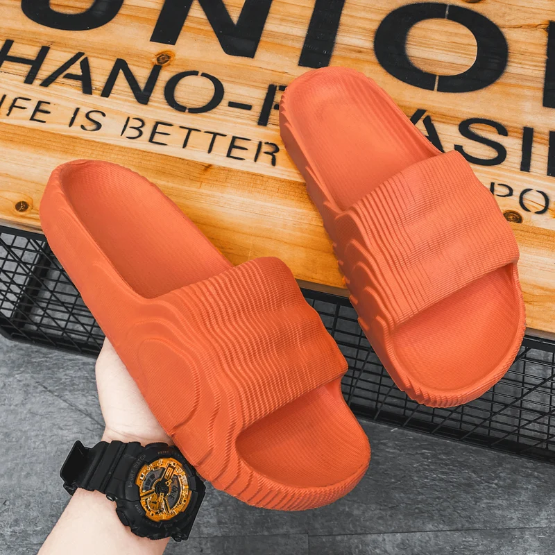 

JIEMIAO Thick Platform Bathroom Home Slippers Summer Fashion Non-slip Woman Beach Sandals Men Soft Sole Indoor Slides