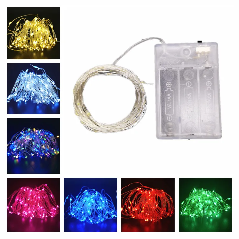 

Led Fairy Lights Copper Wire String Holiday Outdoor Lamp Garland Luces for Christmas Tree DIY Wedding Decoration Battery Powered