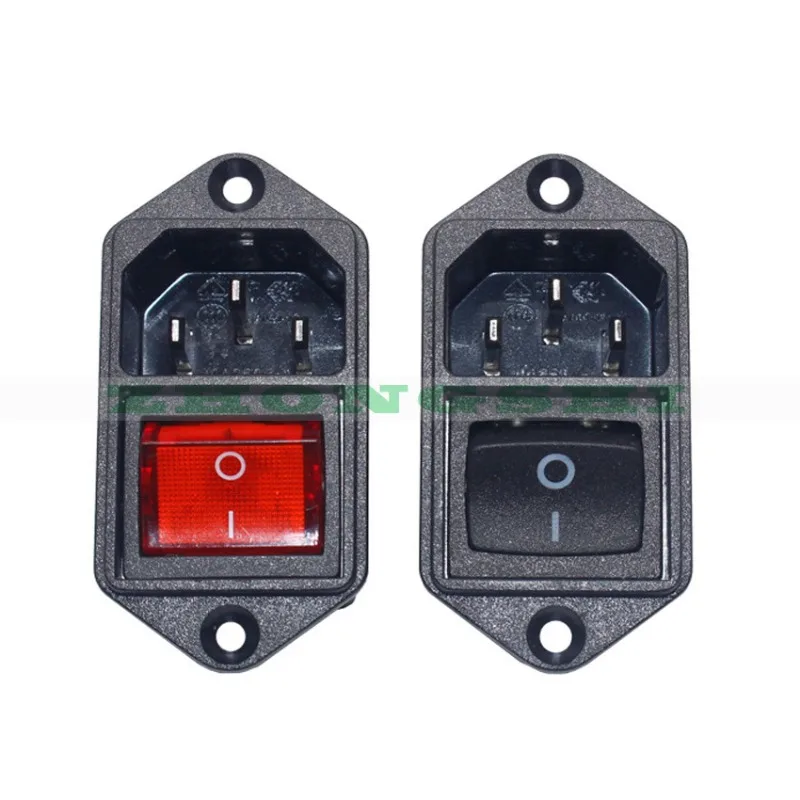 Фото Прямые продажи с фабрики R 301SN 2 в 1 Продукт IEC C14 Розетка с переключателем 21 X 24 Штифт PBC с ушками IEC Medical C14 10A 15A №3