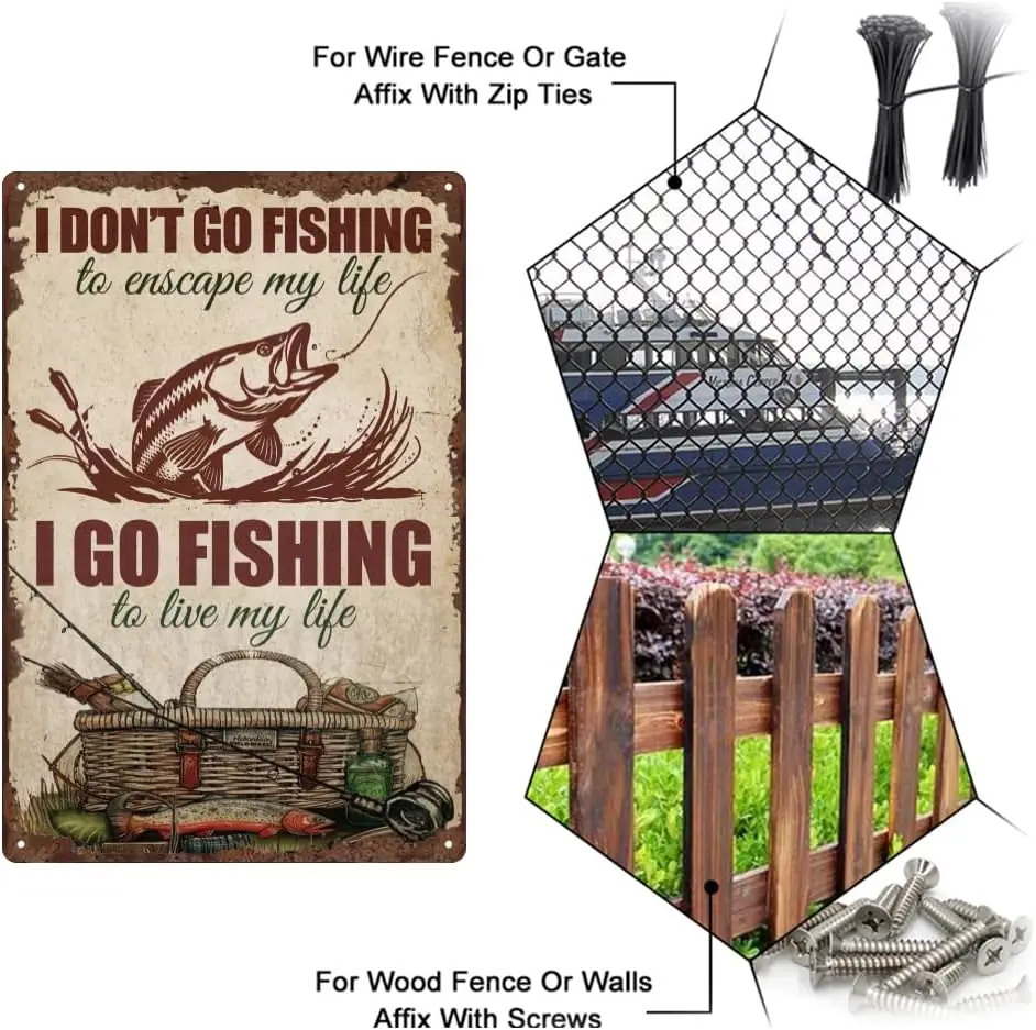 SUPNT Vntge Metl Tn Sgn Go Fshng Funny Sgns Mn Cve Спальня Lke House Cbn Wll rt Декор Ретро Плакат для F
