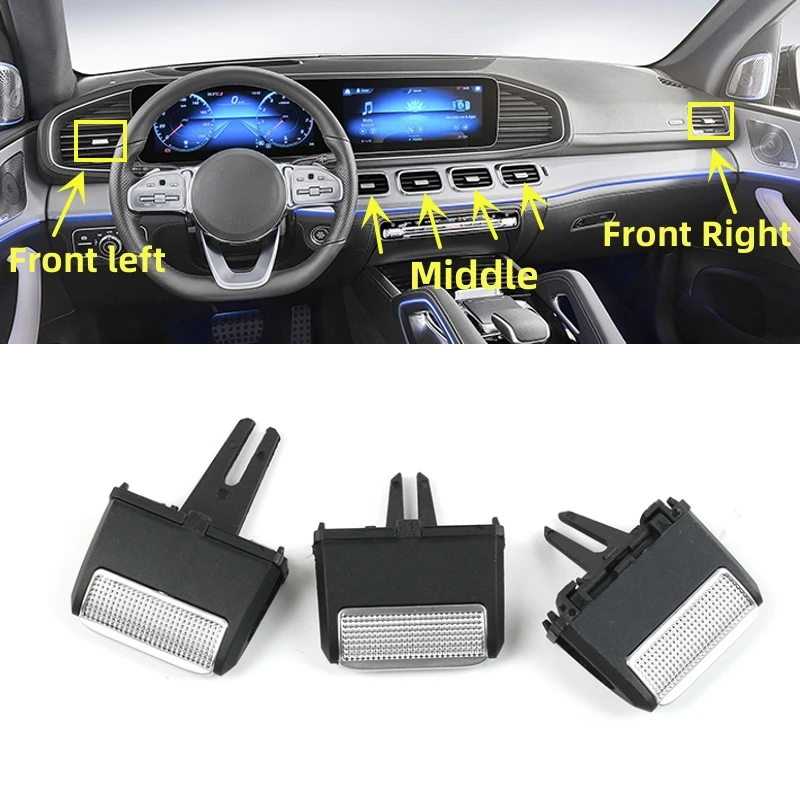 

Front Rear A/C Vent Tap Clip Air Conditioner Outlet Clips Kit For Mercedes Benz W167 GLS GLE 350 400 450 500 580 2020 2021 2022