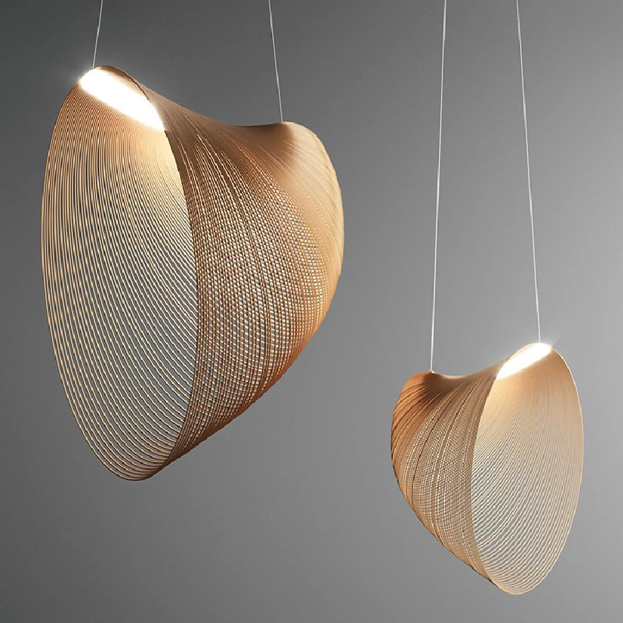 

Modern Nest Led Pendant Lights Wooden Acrylic Dining Table Kitchen Chandelier Indoor Living Hall Decor Hanging Light Lusters New