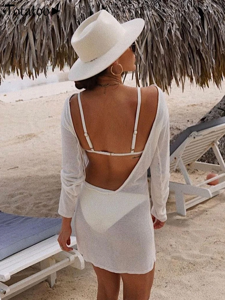 Totatoop сексуальное бикини с открытой спиной женский купальник пляжный купальный