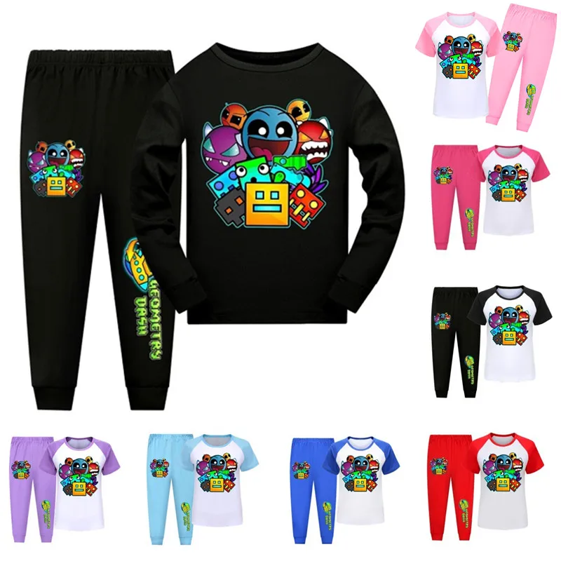 Новинка детские футболки и штаны с геометрическим рисунком пижамный комплект