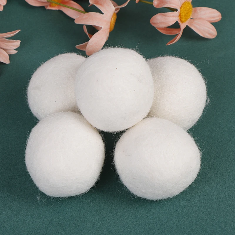 

5-pack Wool Dryer Balls Wool Natural Fabric Virgin Wool Dryer Ballsreusable Softener Laundry 5cm Fleece Dry Kit Ball