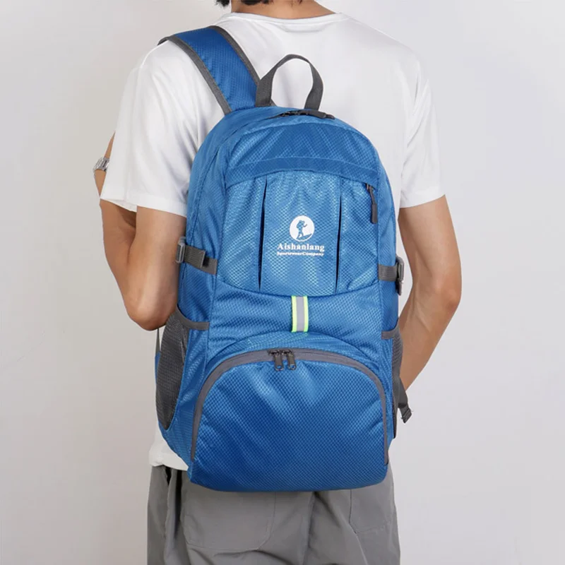 

30L Large Capacity Oxford Foldable Backpack Waterproof Duable Outdoor Hiking Climbing Backpacks Multi-pocket Sports Bag