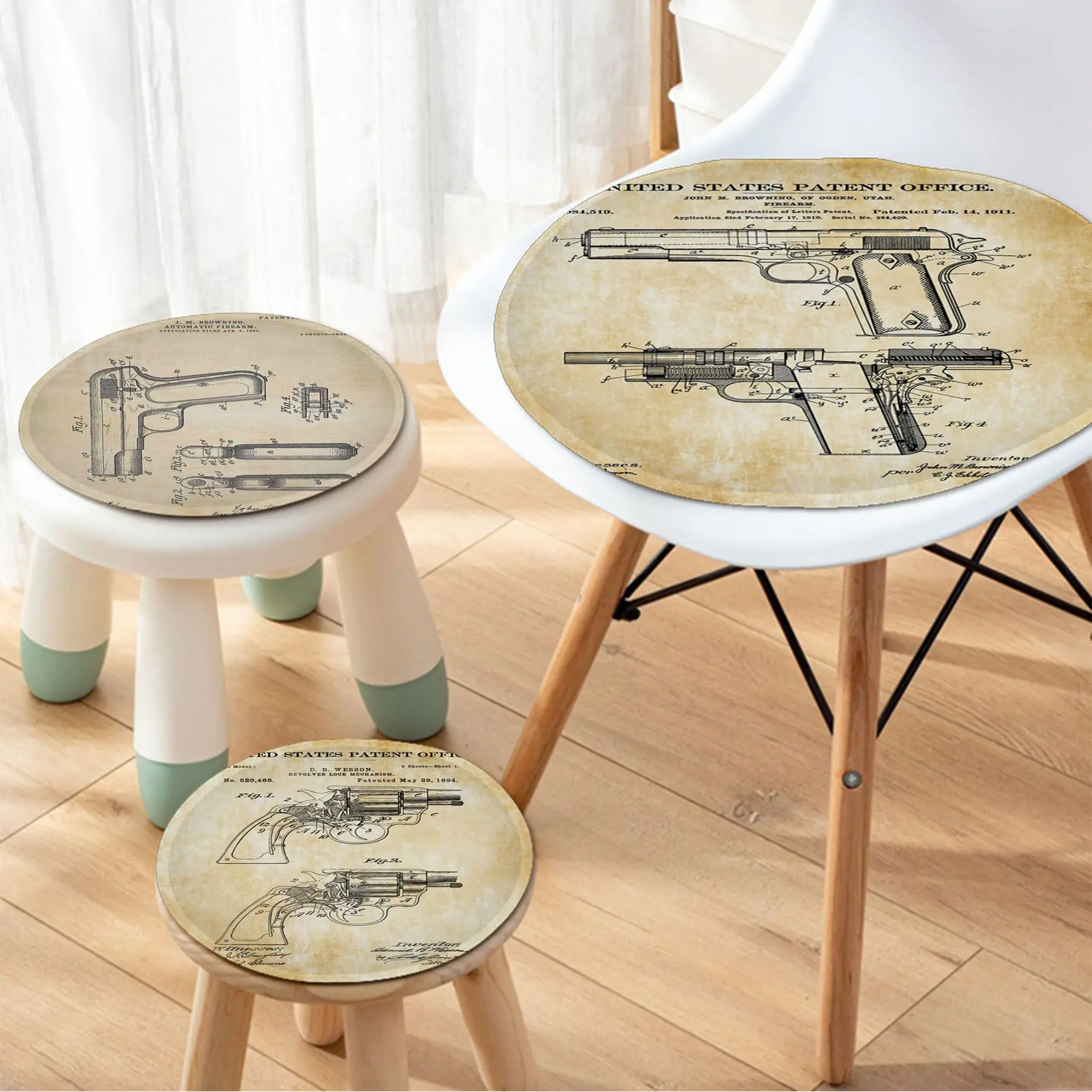 

Famous Gun Collection Decorative Seat Pad Household Cushion Soft Plush Chair Mat Winter Office Bar Sofa Cushion