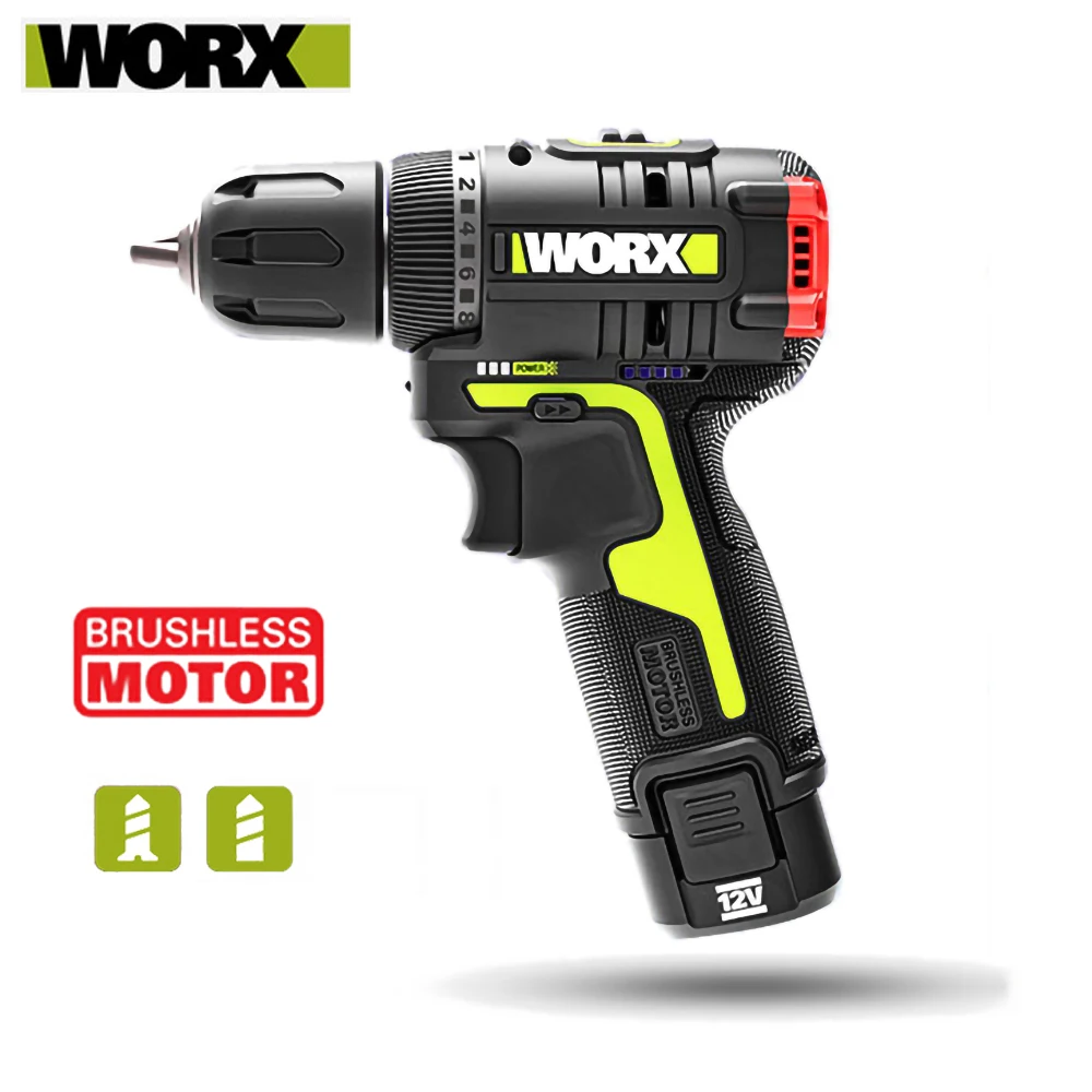 

Шуруповерт WORX WU130X аккумуляторный, 40 нм, 12 В, 1800 об/мин