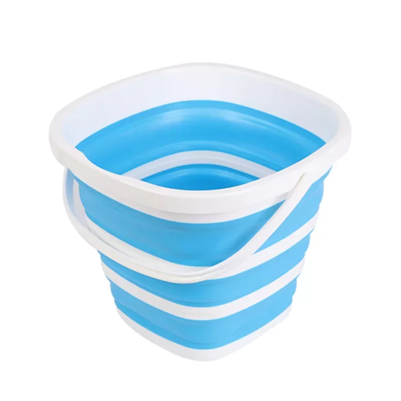 

2023 10L Silicone Bucket for Fishing Folding Collapsible Bucket Car Wash Outdoor Fishing Square Barrel Bathroom Kitchen Camp Buc