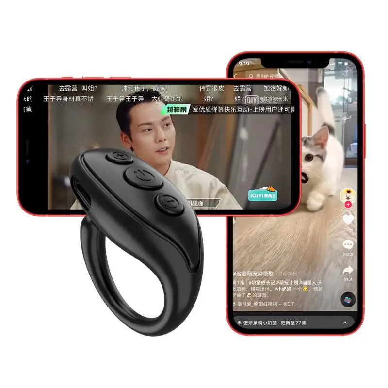 

For - Ring Automatic Page Turner Browsing Video Controller Mobile Phone Selfie Page Turner Remote Control Button