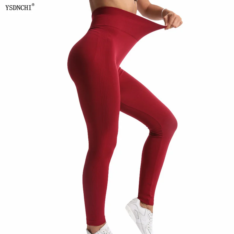 YSDNCHI Women Gym Workout Leggins High Waist Push Up Jeggings Sexy Pants Fitness Leggings Print Skinny Mujer Sports New | Женская одежда