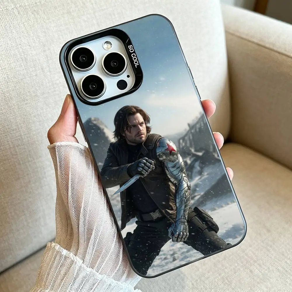 Чехол для телефона B-Bucky-Barnes Winter-S-Soldier для iPhone 17, 16, 15, 14, 13, 12, 11 Plus Pro Max, серебристый цвет, Funda Bumbe (art.: 3920dd01179e4) - 3920dd01179e4