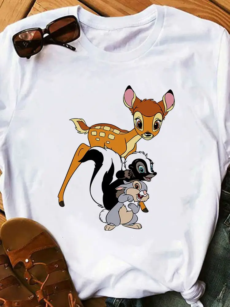 

Harajuku Aesthetic Miss Bunny Graphic Fashion Hot Sell Casual Short Sleeve T Shirt New Women Disney Bambi T-Shirt