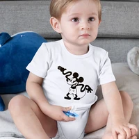 mickey mouse print disney hot selling baby romper minimalist summer new casual 0 24m size onesie white girl boy jumpsuit trendy
