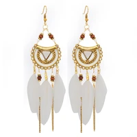 jewelry droplet temperament long feather earrings national jewelry earrings womens new fashion feather earrings