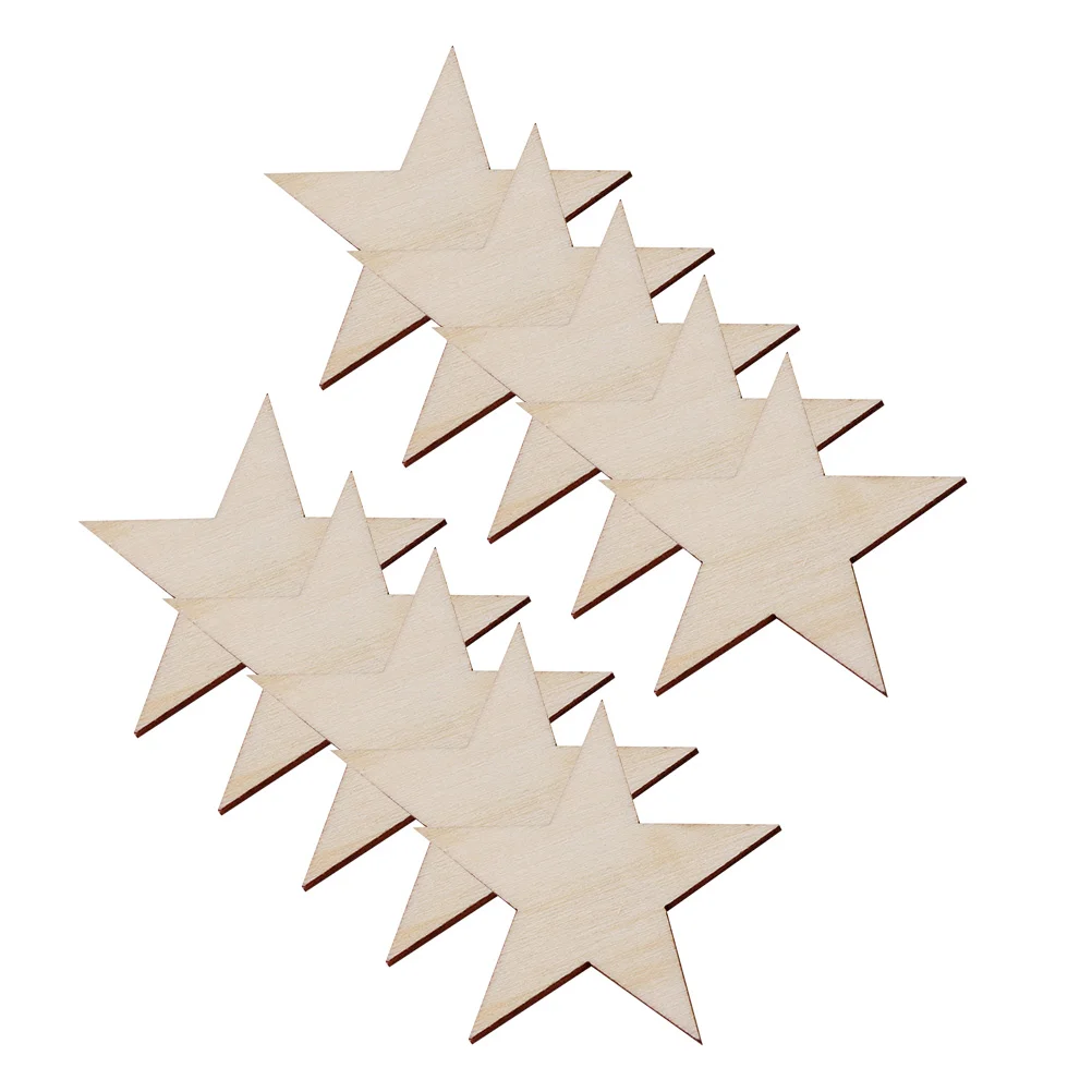 

100 Pcs Wooden Pentagram Child Blank Gift Tags Nativity Accessories Craft DIY Chips