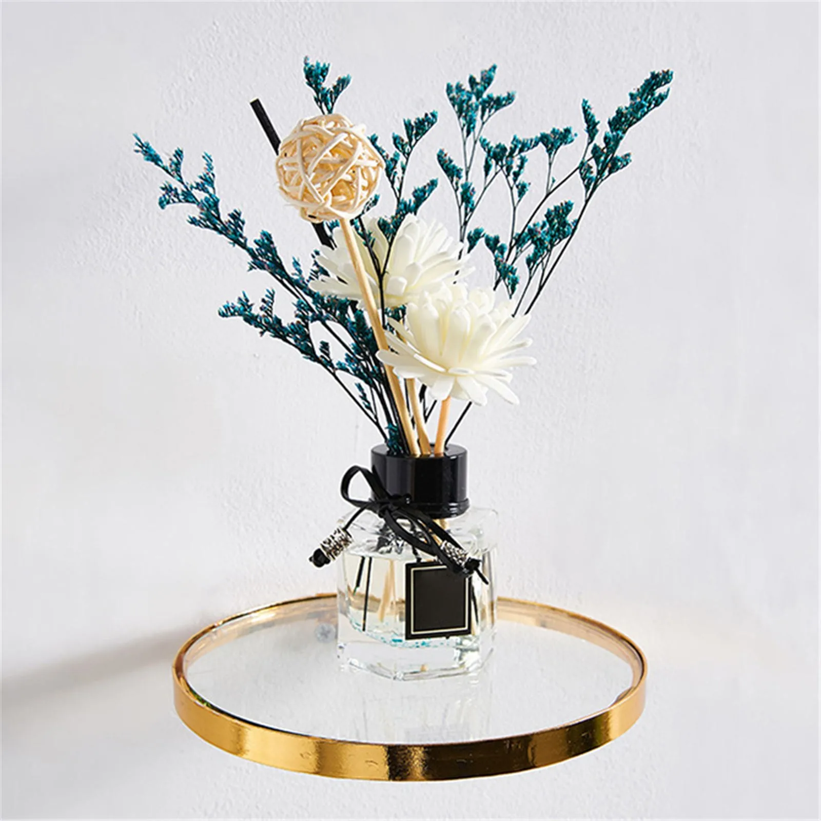 

Настенная ваза, искусство, бонсай, стеклянная круглая стойка для хранения, ваза, искусственная настенная лампа для ванной, домашний декор