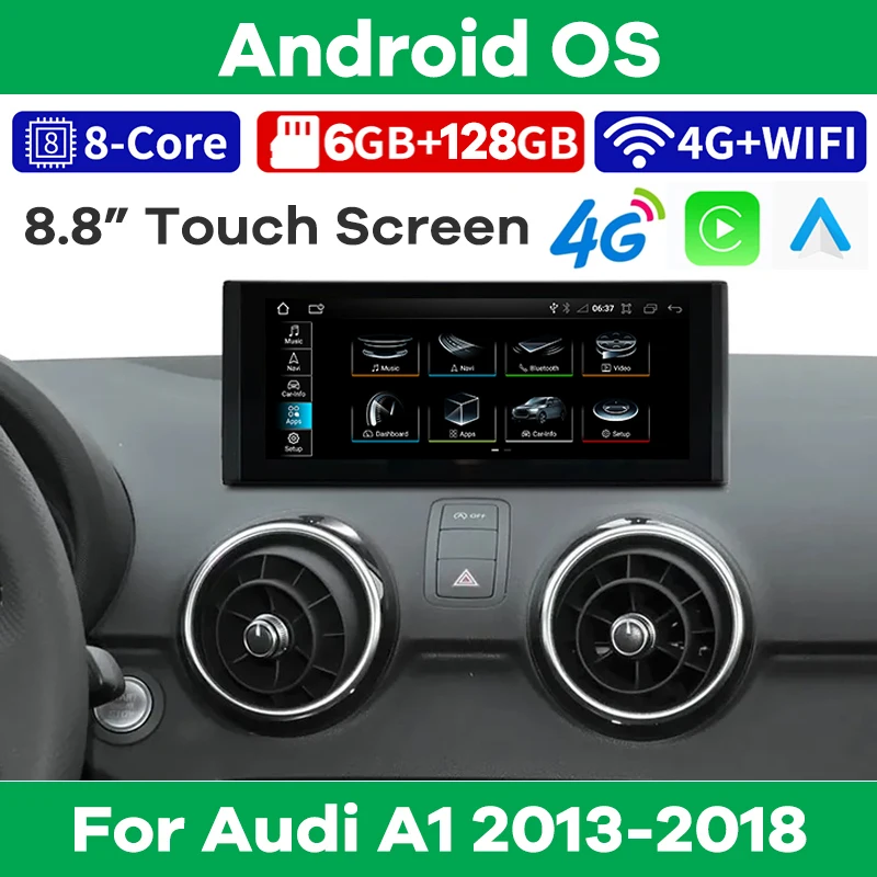 Автомобильный мультимедийный плеер на Android 13 с GPS для Audi A1 8 8-2013 сенсорным экраном