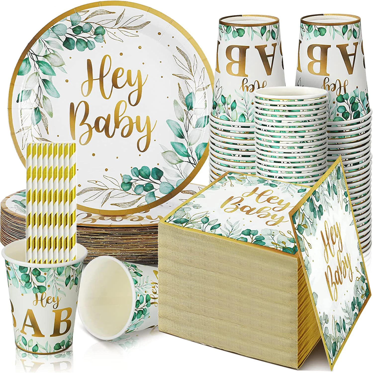 50-1Set Baby Shower Disposable Dinnerware Gender Reveal Part