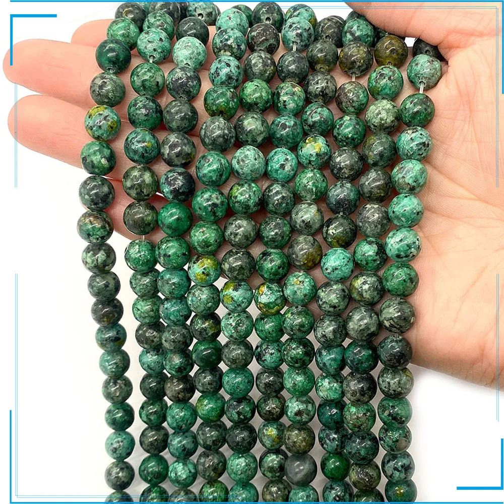

Natural Stone Beads Green African Turquoise Fashion Beads Charm Agate Jewelry Making DIY Bracelet Necklace Spacer Beads 6/8/10mm