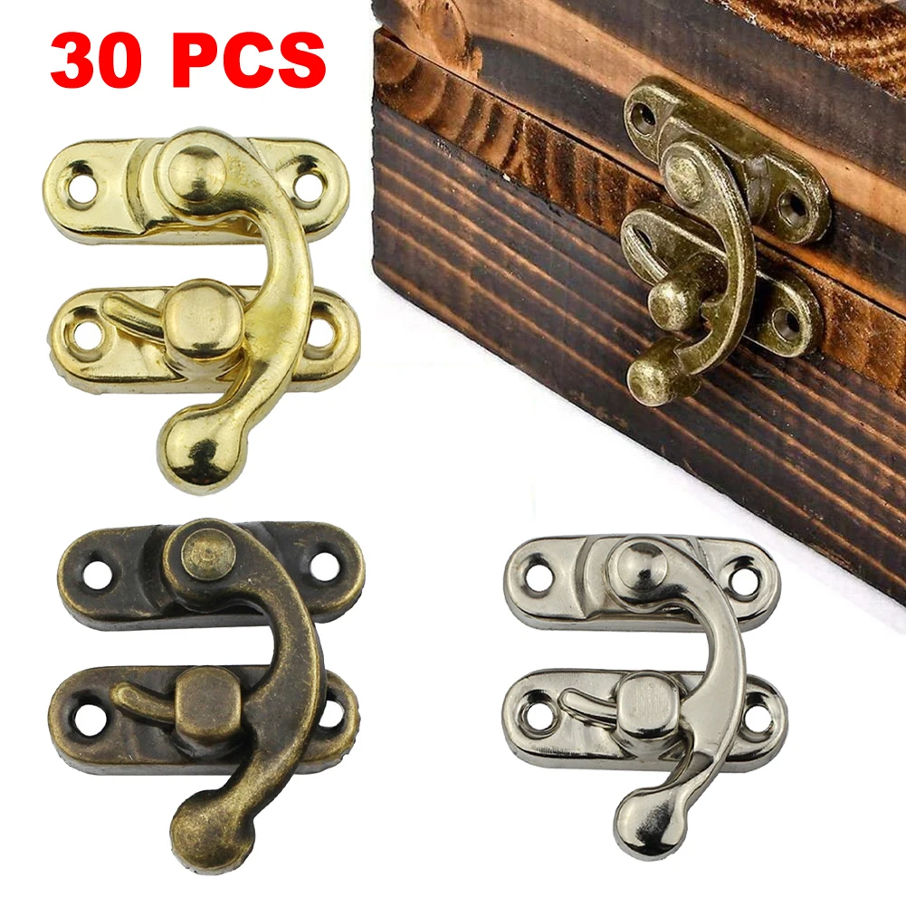 

30pcs Antique Bronze Iron Padlock Hasp Hook Lock For Mini Jewelry Wooden Box Padlock With Screws Hardware Home Decor