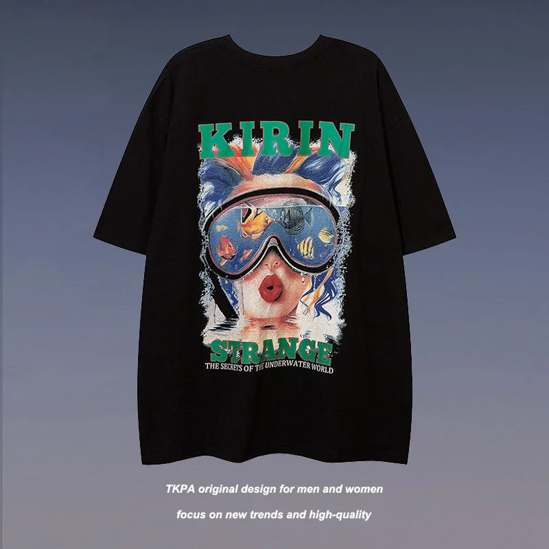 

Футболка в американском стиле ретро с коротким рукавом для мужчин и женщин, однотонный белый топ в стиле ins tide, летняя одежда для пар