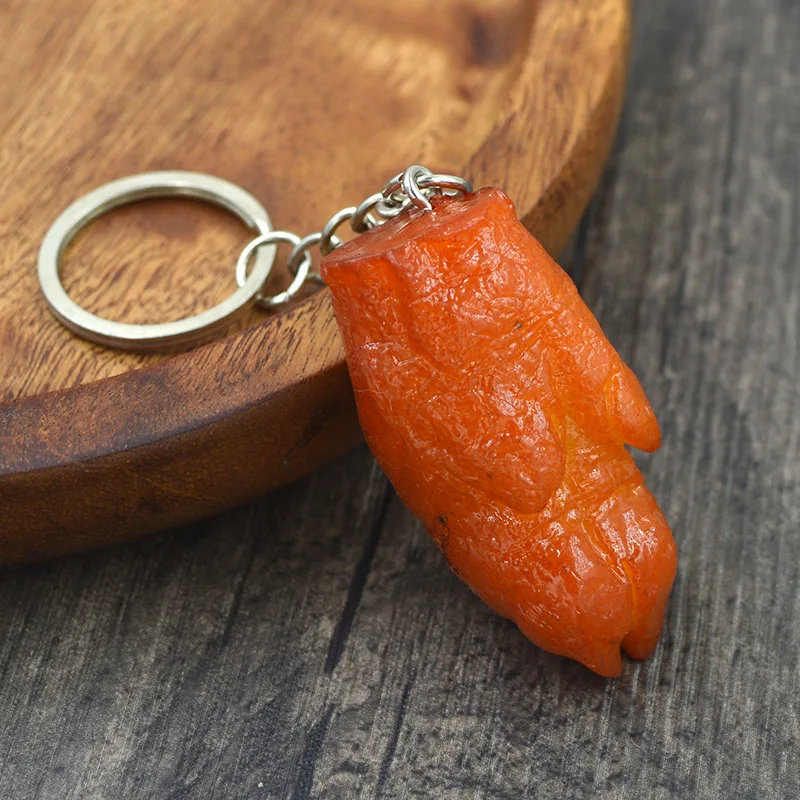 Creative Simulation Food Keychain PVC Model Gift Keychain Soft Glue Fake Braised Pork Belly Roasted Chicken Keychain