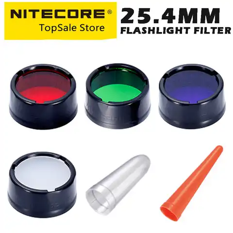 Nitecore 25,4 мм фильтр для фонарика Красный Синий Зеленый, рассеиватель трафика NFR25 NFB25 NFG25 NFD25 для P10I P10ix EC23 MH12S MH12 V2