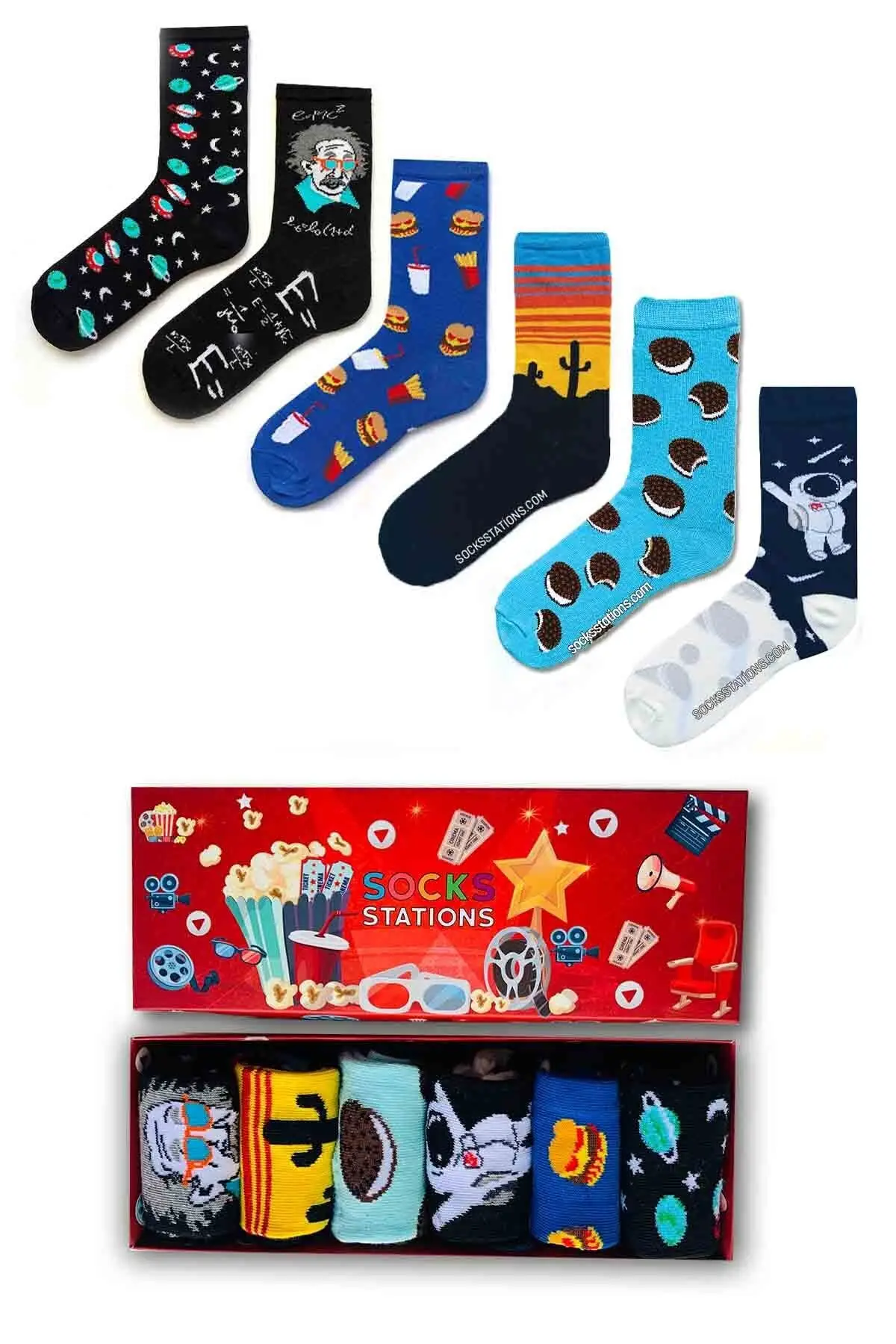 

Детские разноцветные Носки с рисунком 6 дюймов, специальная коробка, ежедневные хлопковые носки с гнездом для выхода, прочные черные полице...