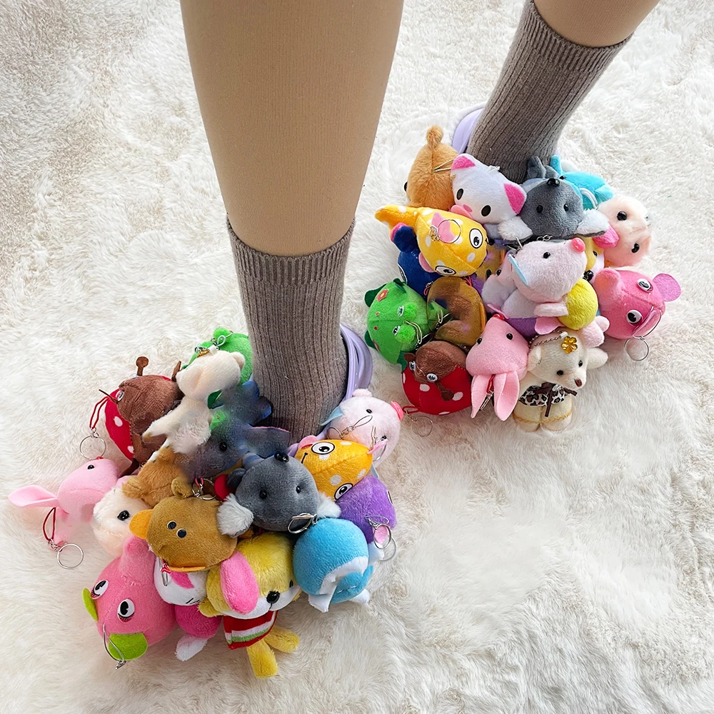 

Шлепанцы женские плюшевые Нескользящие, плюшевые тапки, плюшевый медведь, домашние тапочки, симпатичная мягкая обувь, домашние тапочки