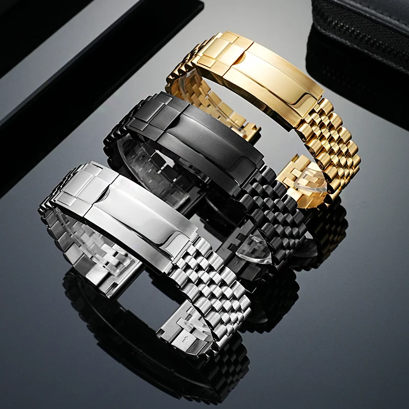 Фото Ремешок из нержавеющей стали 20 мм 22 мм для Tudor Black Bay 58, Rolex и Casio MDV106-107 -Jubilee, с плоскими/изогнутыми концами, для мужчин. №2