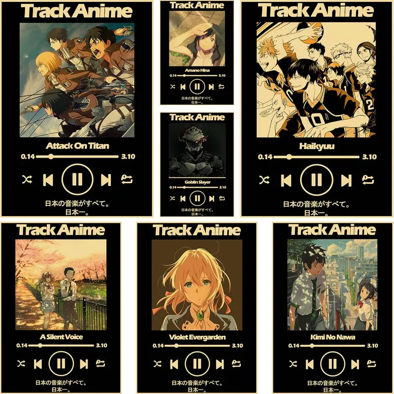 Милые постеры с японской анимацией и мангой "Твое имя" и "Волейбол" для украшения гостиной.