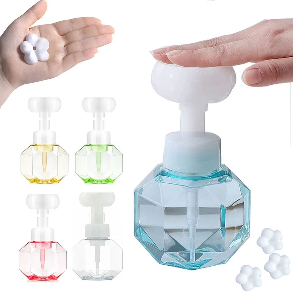 

Flower Soap Dispenser Foam Pump Bottle Kitchen Plastic Refillable Containers for Cosmetic Facial Cleanser Shampoo Shower 300Ml