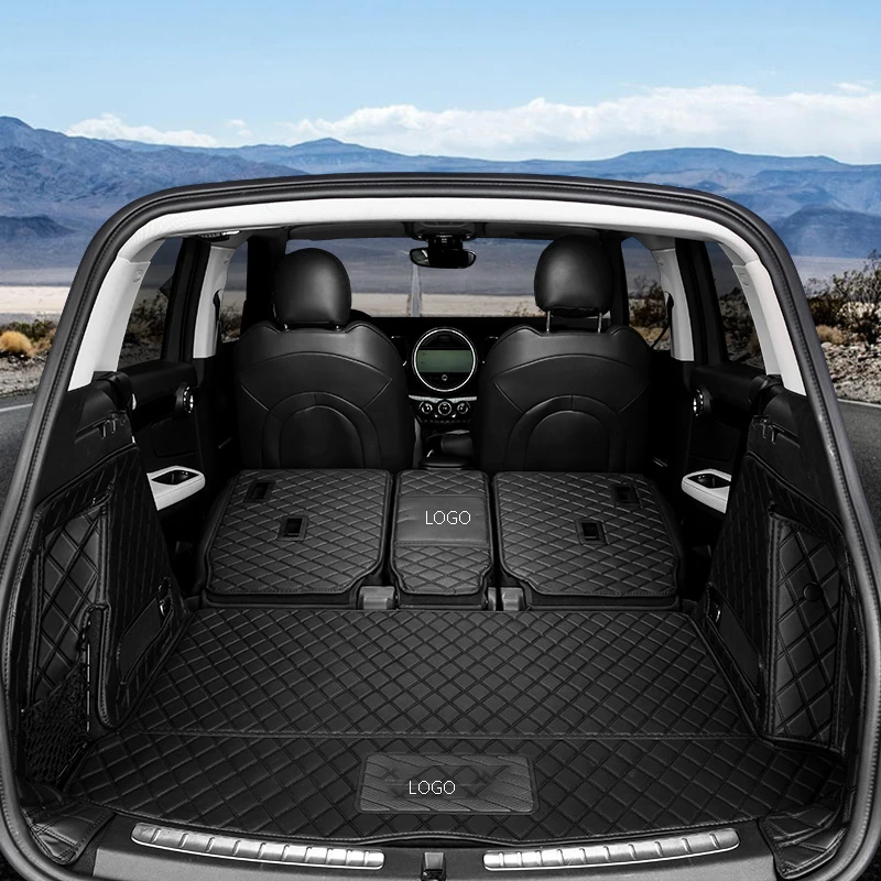 

Car Trunk Mat For BMW Mini Cooper R56 R60 F54 F55 F56 Leather Bottom Boot Carpets Interior Accessories Cargo Liner 15-20 Black