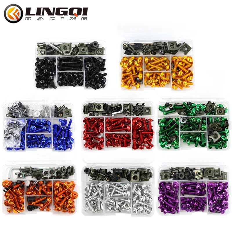 Фото LINGQI RACING мотоцикл M5 M6 комплект болтов для обтекателя кузовные винты гайка универсальная для внедорожного кафе Racer грязевой пит-байк скутер №4