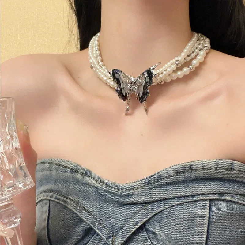 Многослойные жемчужные ожерелья Draweye Y2k для женщин модные ювелирные изделия в
