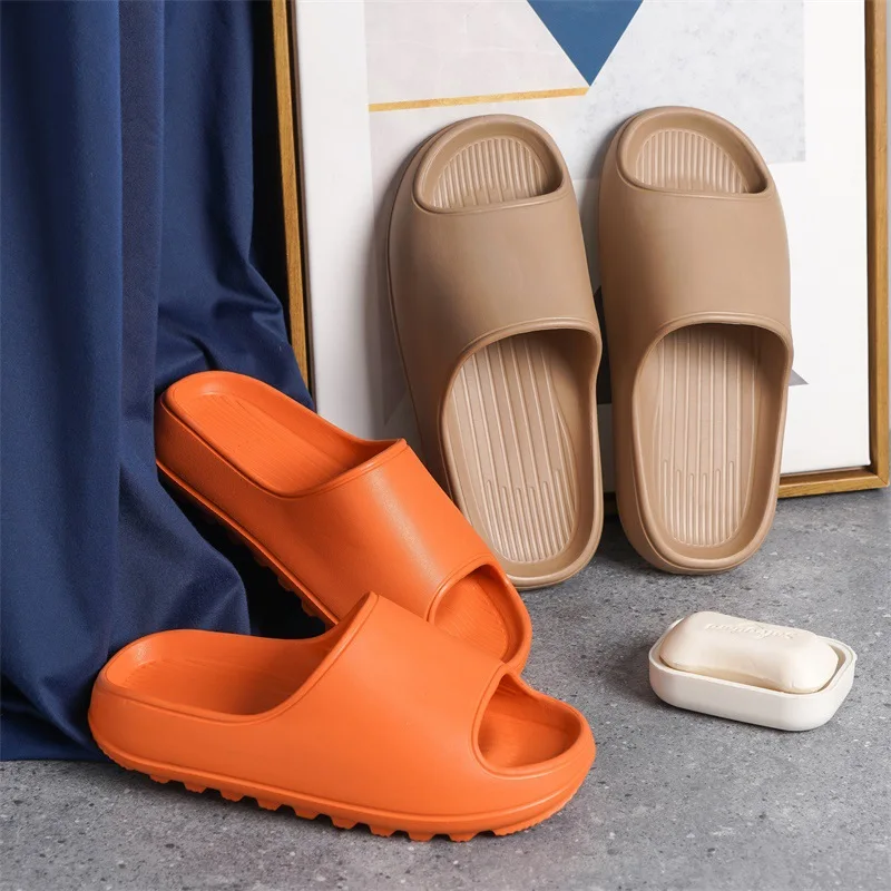 Shevalues New Women Fashion Slippers Summer Outdoor Men Beach Slides Indoor Platform Non-slip Bathroom Slides Home Flats Sandals