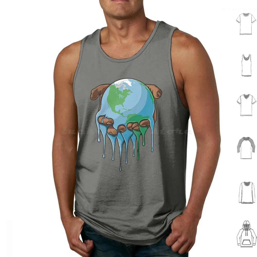 

The World Is Yours Tank Tops Vest Sleeveless Planet World Melting Care Peace End Hercules Slime Melt Love Hope Hip Hop Rap