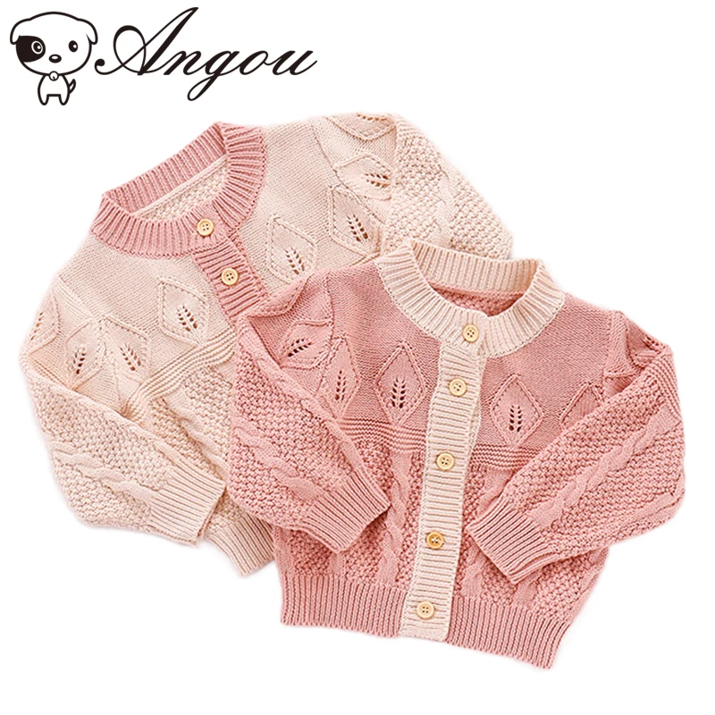 

Angou Korean Style Baby Boys Girl Hollow Out Coat Toddler Baby Girls Long Sleeves Cardigan Baby Girls Spring Autumn Knitted Coat