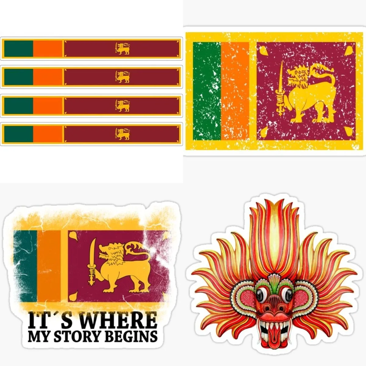 Автомобильная полоса, наклейка-флаг для мотогонок, водонепроницаемая наклейка, наклейка для тюнинга велосипеда, мотоцикла, Шри-Ланки, автомобильные наклейки, аксессуары, Виниловая наклейка
