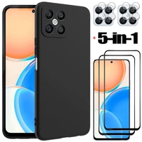 honor x8 case black case tempered glass for honor x8 6 7 soft tpu phone cases honorx8 honor x 8 cover honor x8 2022 case