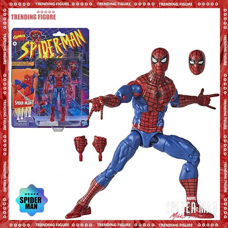 

Фигурка Человека-паука Marvel Legends, Фигурка Человека-паука в стиле ретро, мини-фигурки аниме, модель детской куклы, декоративные игрушки, подаро...