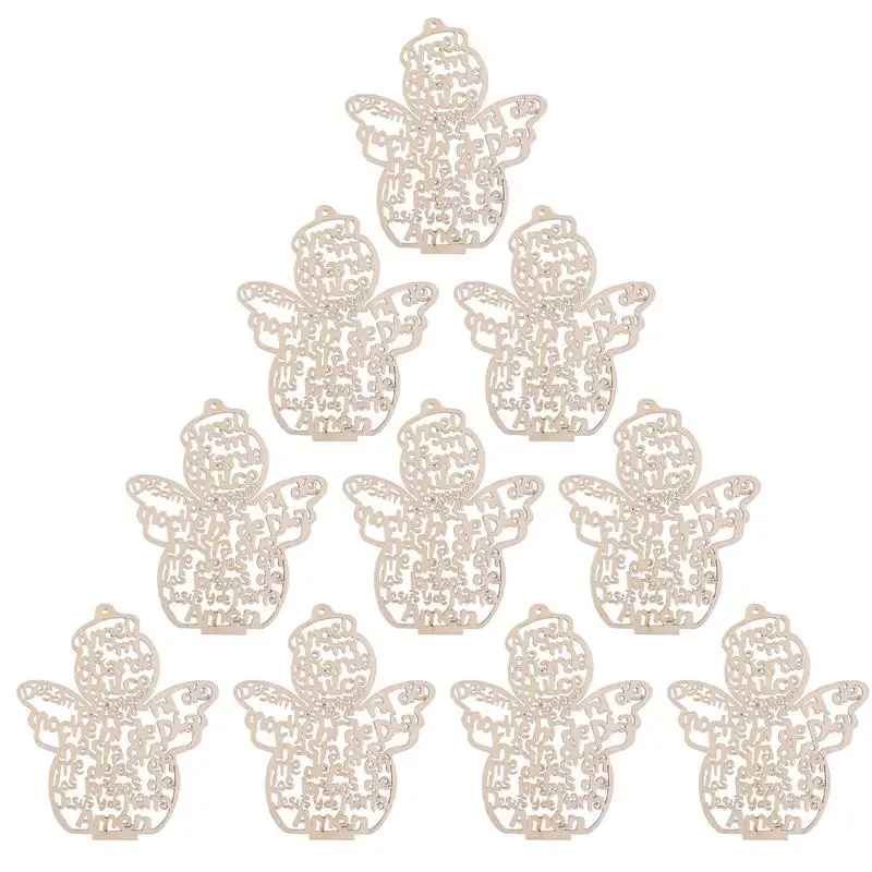 

Unfinished Wooden Slices Hanging Ornaments Unfinished Wooden Hollow Out Angel Doll Ornaments Pendants Embellishments For DIY Art