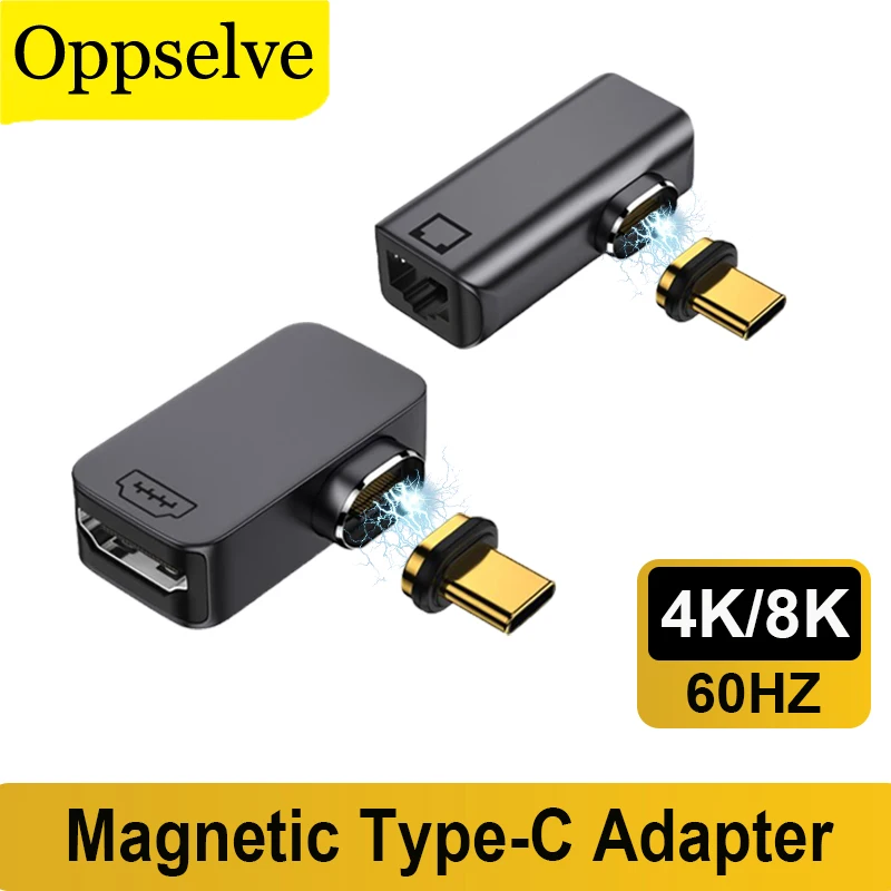 

Universal Magnetic USB C OTG Adapter Type C To 4K/60Hz HDMI-compatible DP RJ45 VGA Data Transfer Converter For Xiaomi PC Samsung