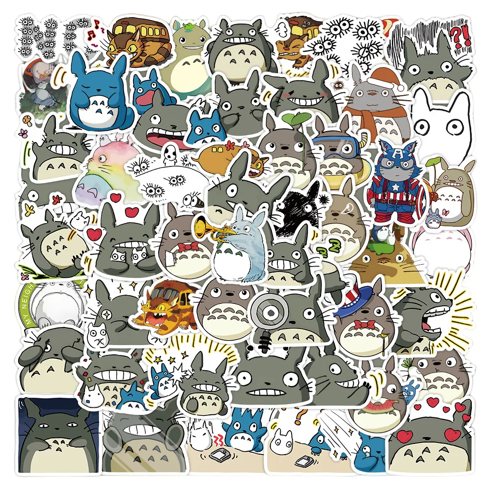 

10/30/50pcs Cute Totoro Hayao Miyazaki Anime Movie Stickers Toys Luggage Laptop Ipad Skateboard Motorcycle Stickers Wholesale