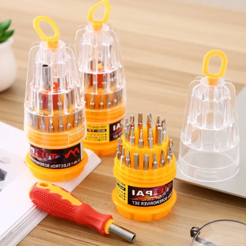 

Hand Tool 31Pcs Screwdriver Kit Small Mini Combination Universal Set Dismountable Antiskid Handle Multifunction Repair