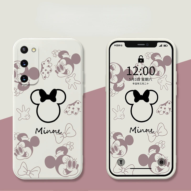 

Disney Mickey Minnie New Cartoon Phone Case for Samsung S20 S21 S20FE S20Ultra Note10 A72 A70 A52 A42 A32 5G Silicone Soft Case