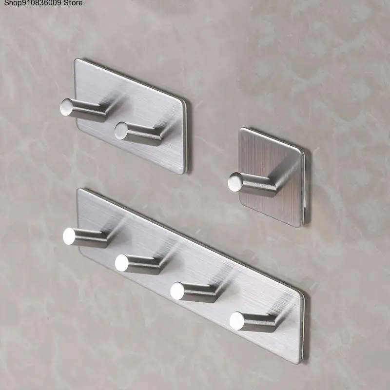 

Strong Suction 3M Glue Adhesive Wall Door Hooks Stainless Steel Clothes Bags Hanger Bathroom Kitchen Accessories Storage Hook